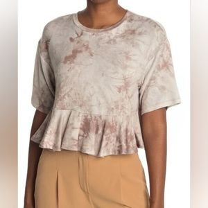 💥3/$25💥 Good Luck Gem Women's Tie Dye Crew Neck Short Sleeves Crop Top Size S